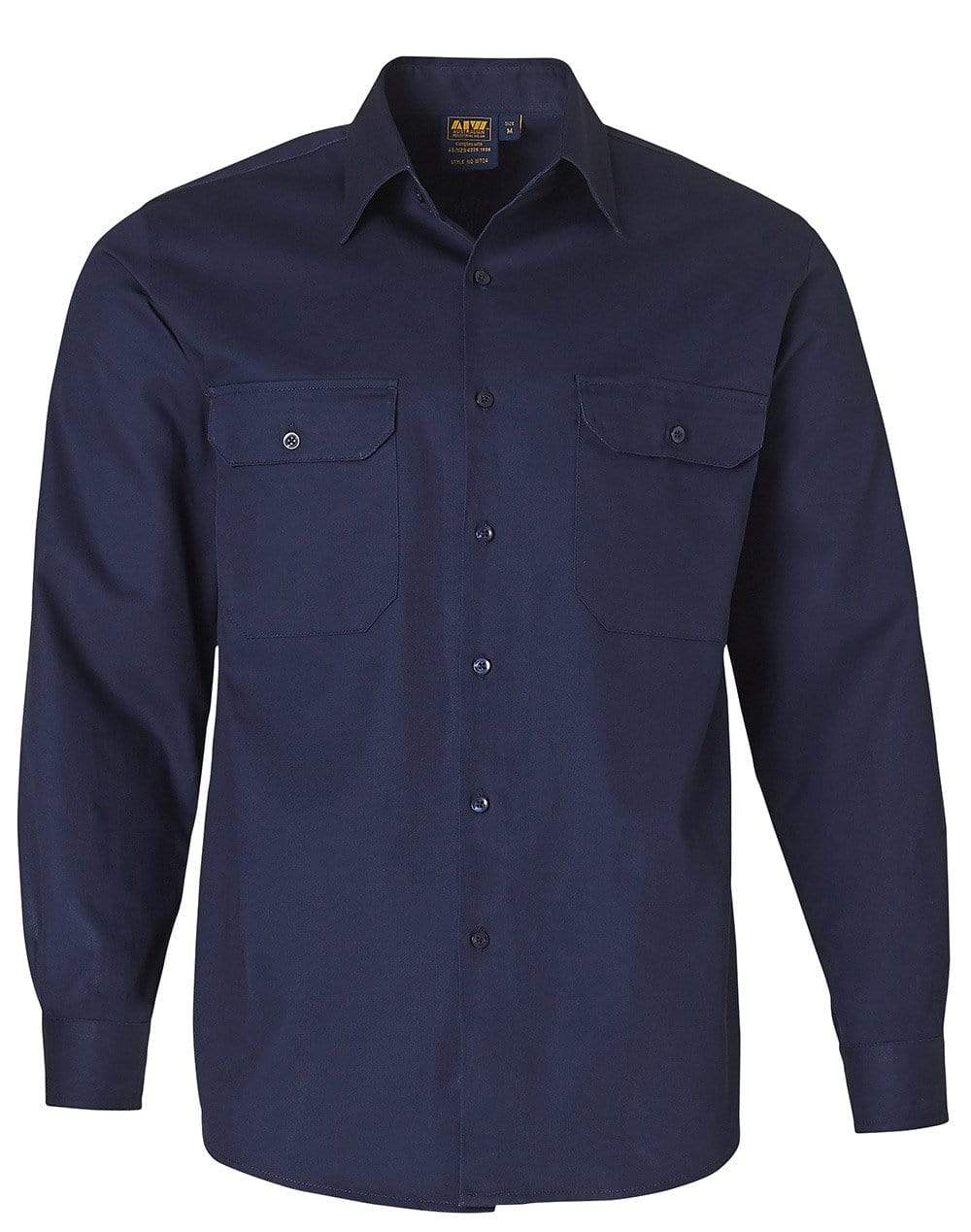 Cotton Drill Work Shirt WT04 Work Wear Australian Industrial Wear S Navy